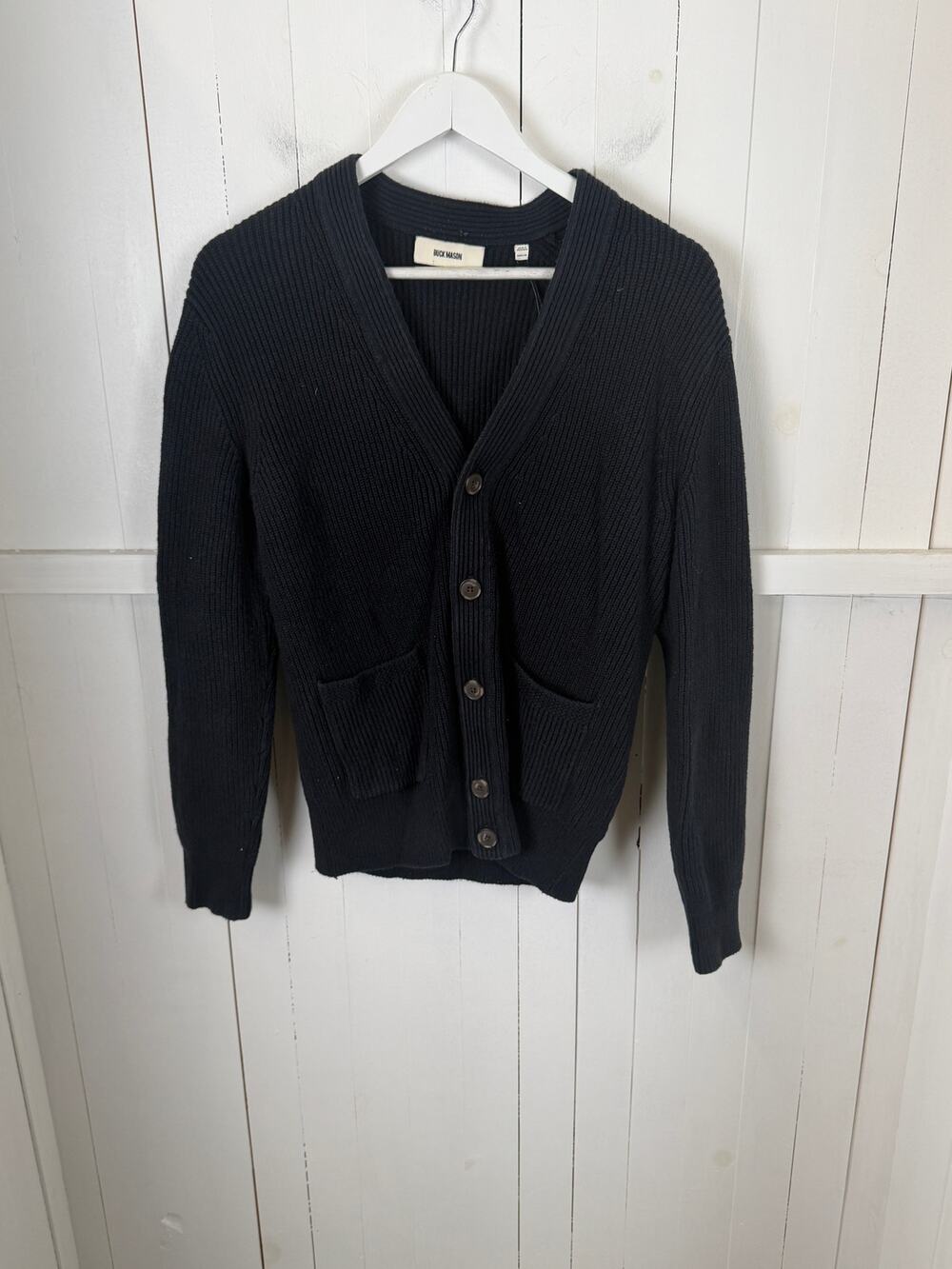 Buck Mason Blue Cotton Cardigan Sweater Men's M NWT